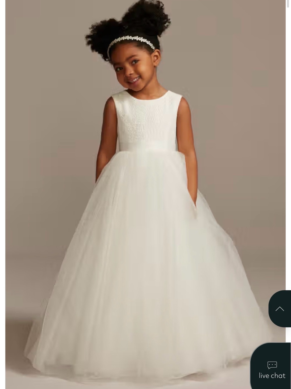 Girls Ball Gown Flower Girl Dress Lace & Tulle - Picture 11 of 16